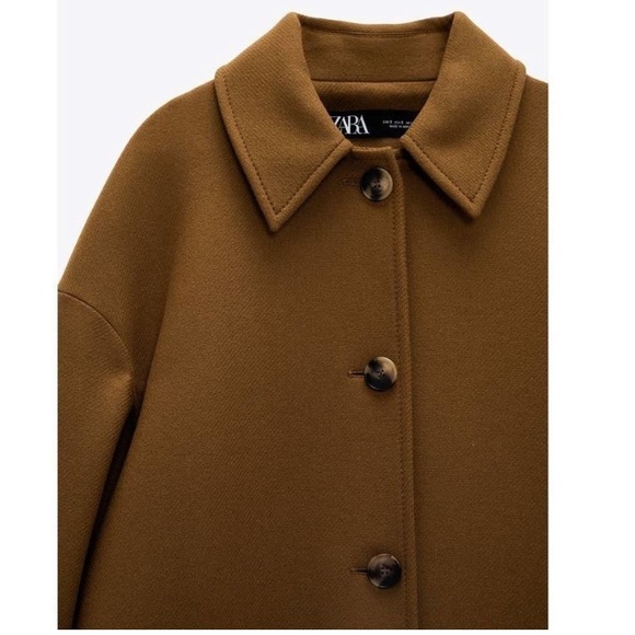 L Zara Monteco Italian Fabric Wool Oversized Coat - Picture 14 of 14